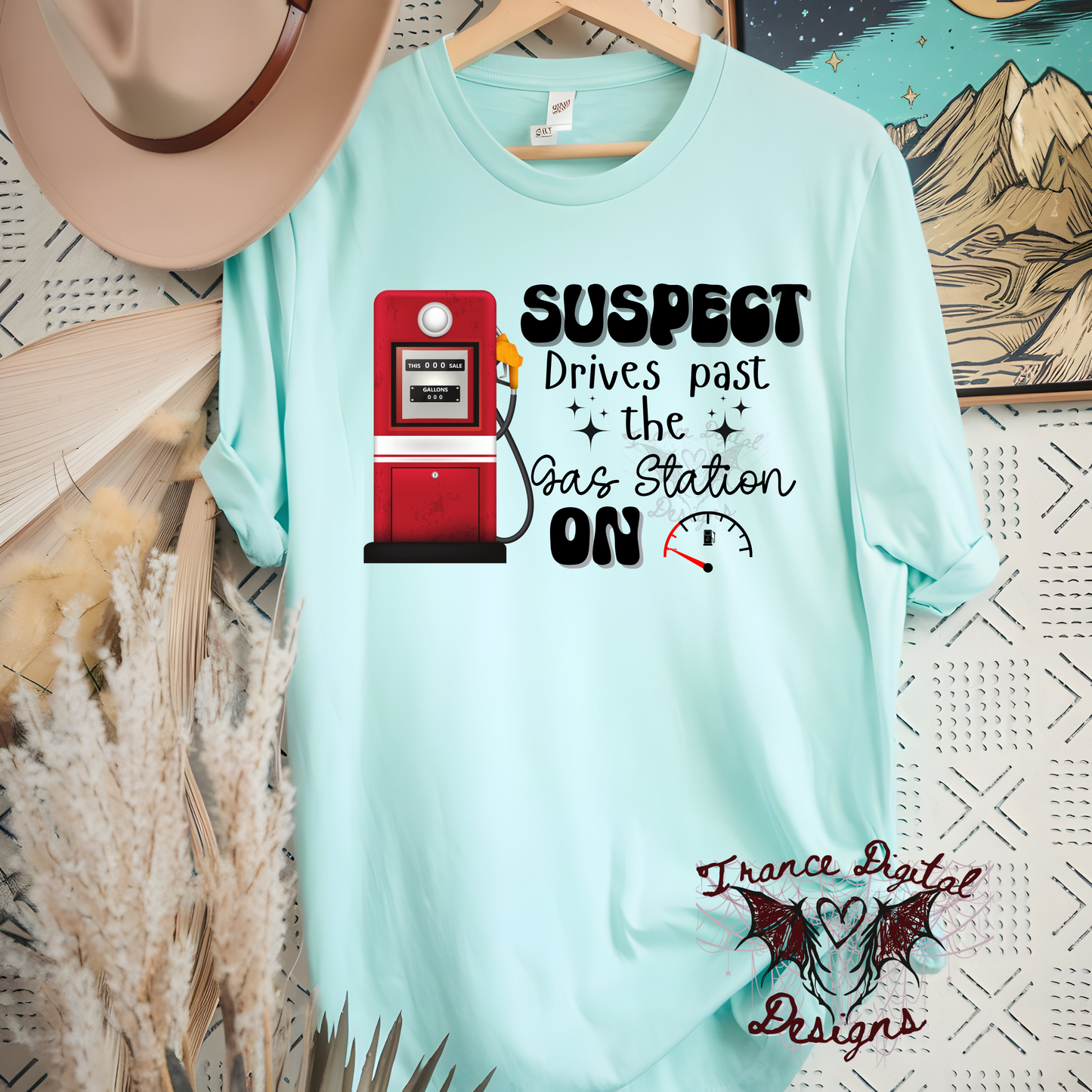 Suspect drives by the gas station Tee