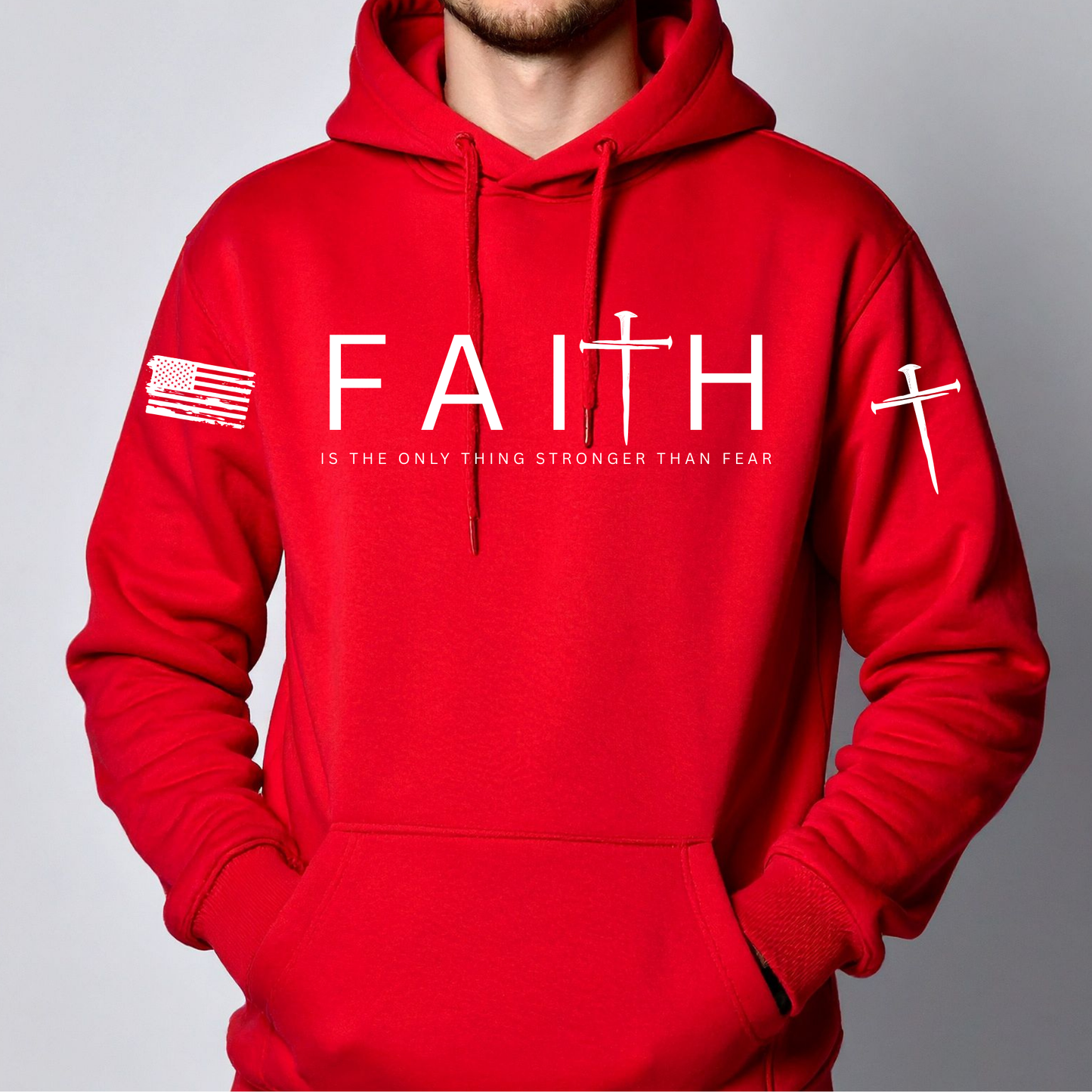 Faith the only thing stronger than fear hoodie
