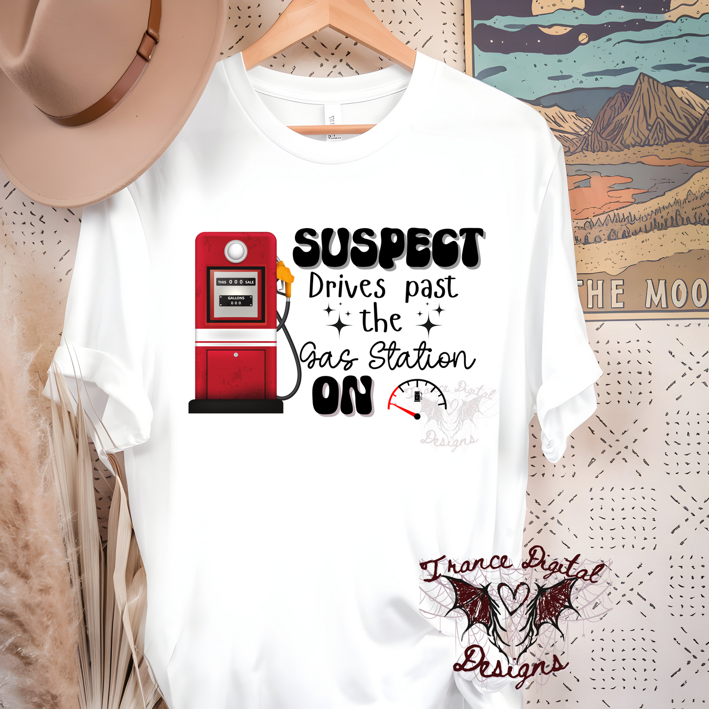Suspect drives by the gas station Tee