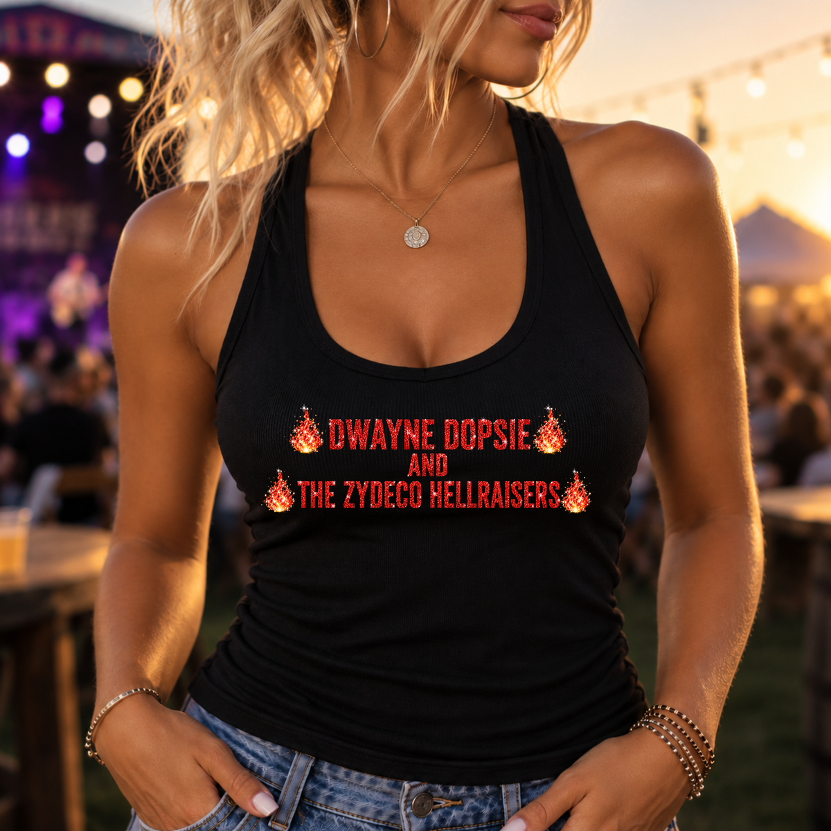 Dwayne Dopsie & the Zydeco Hellraisers Women's tank